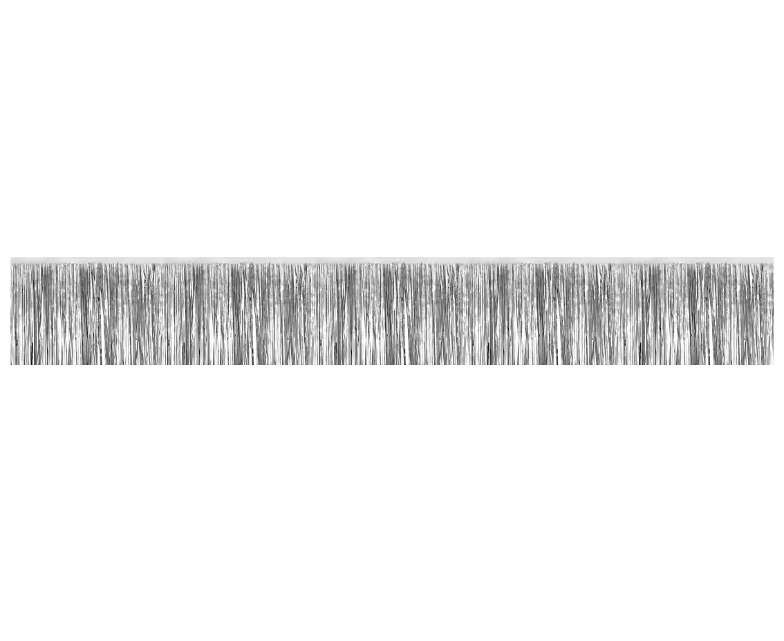 Decorative garland, metallic fringes, silver, 30 x 300 cm Godan
