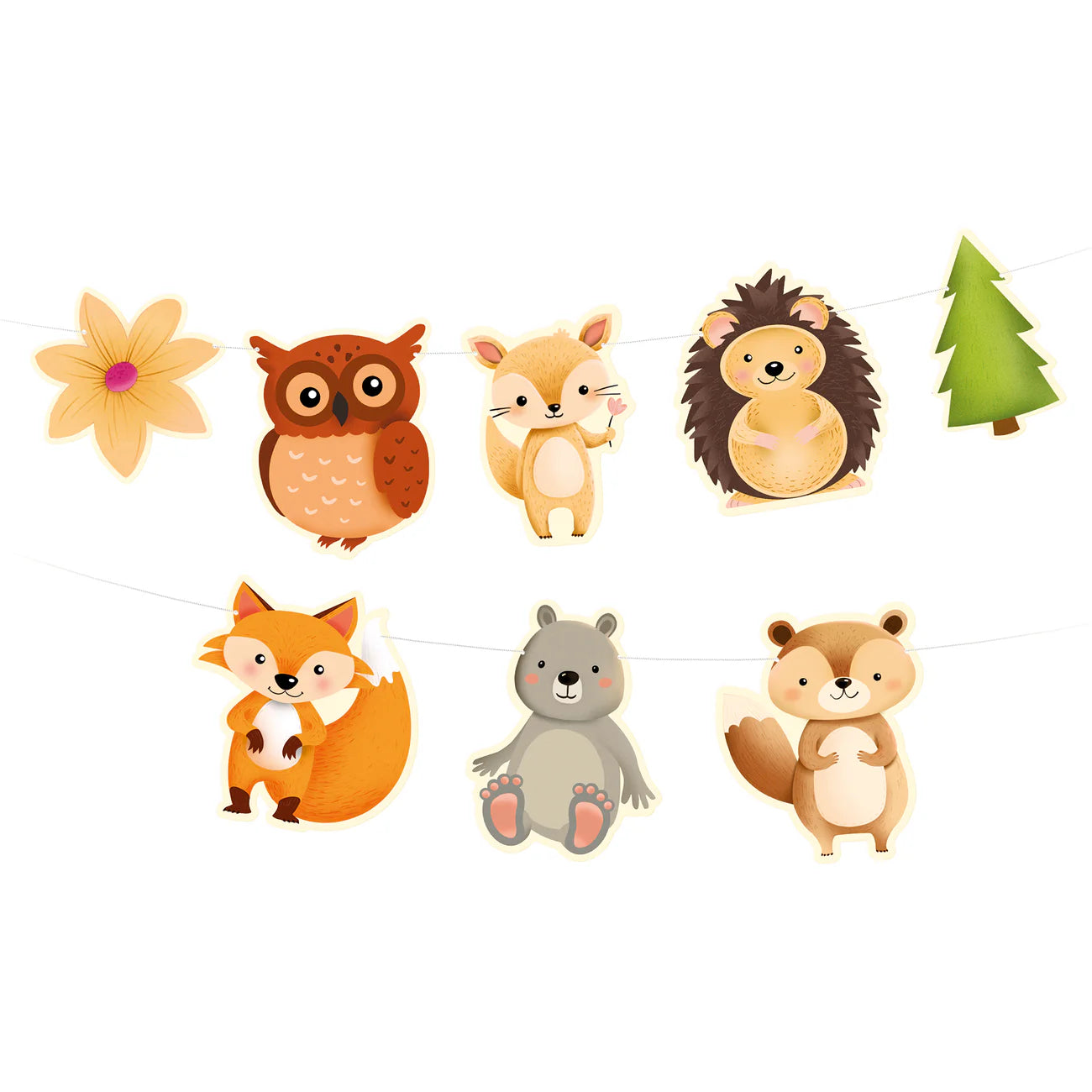 Paper garland Forest friends, 200 x 18 cm