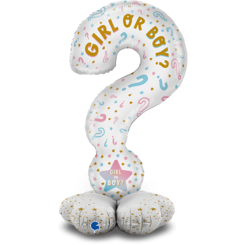 Foil Balloon Question Mark, Boy or Girl, 47" / 119 cm
