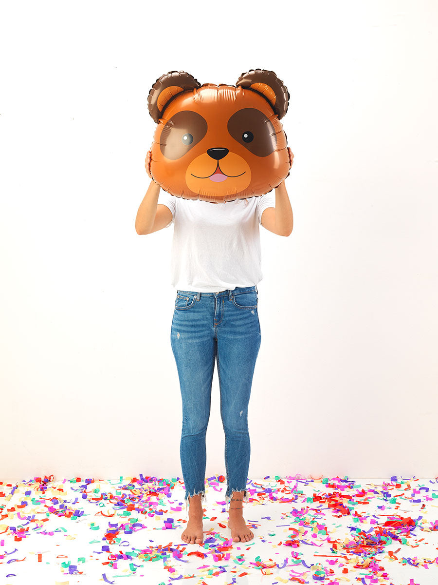 Cabeza de oso hecha con globo de aluminio, 29" / 74 cm