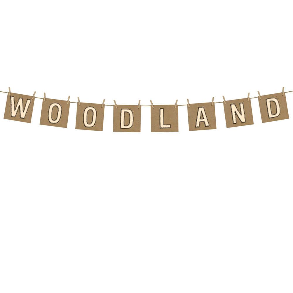 Bandeira de papel Woodland, papel kraft, 115 cm