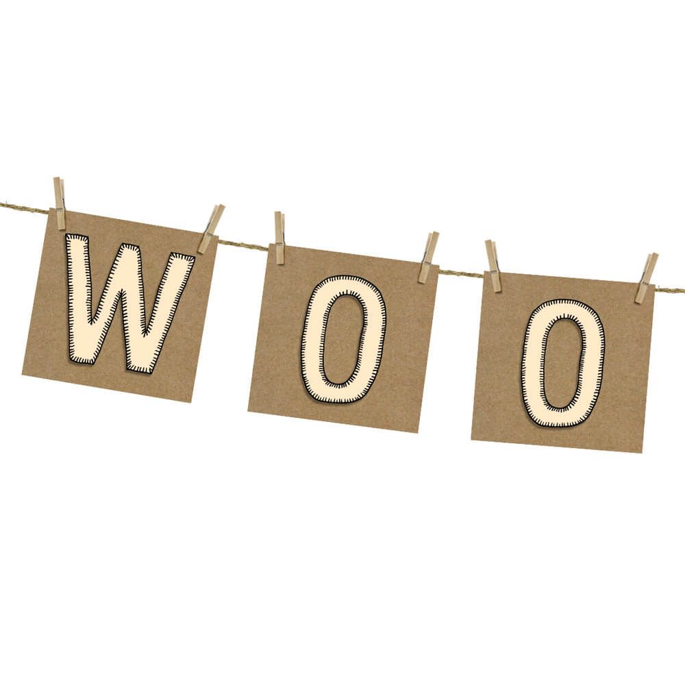 Bandeira de papel Woodland, papel kraft, 115 cm