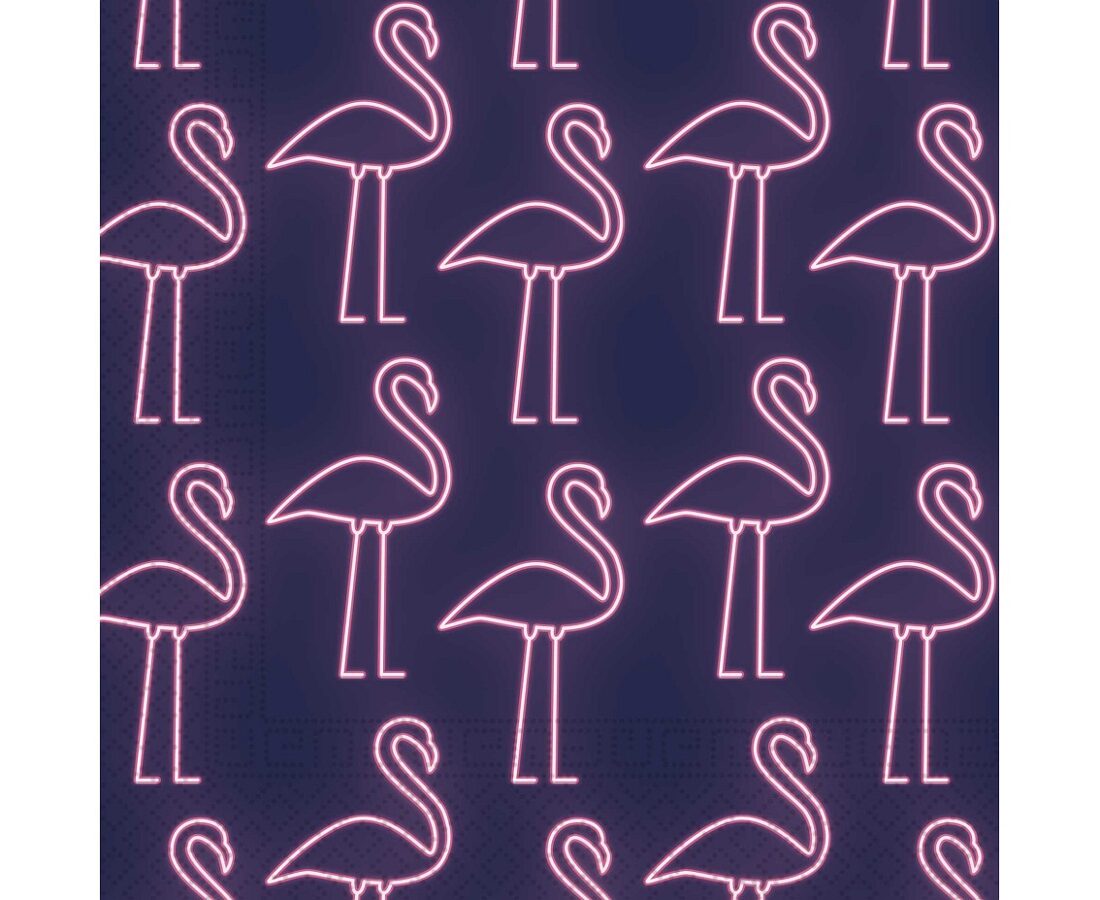 Paper napkins Flamingo Neon, 33x33 cm, 20 pcs PROCOS