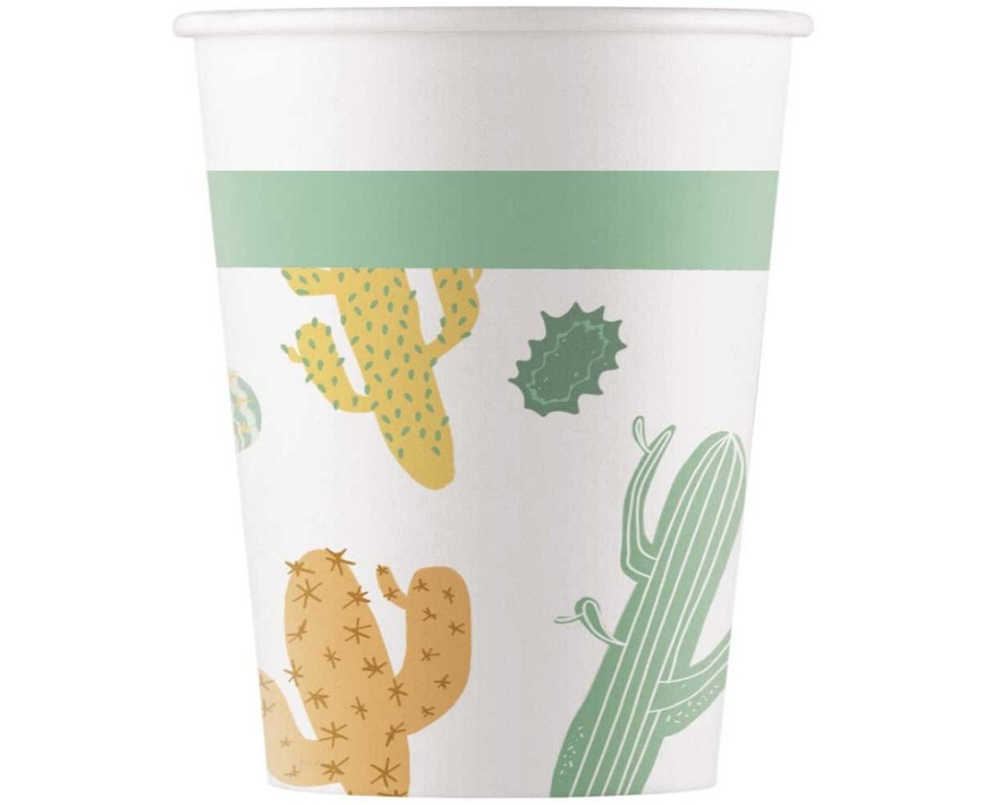 Vasos de papel Cactus, 200 ml, 8 uds.