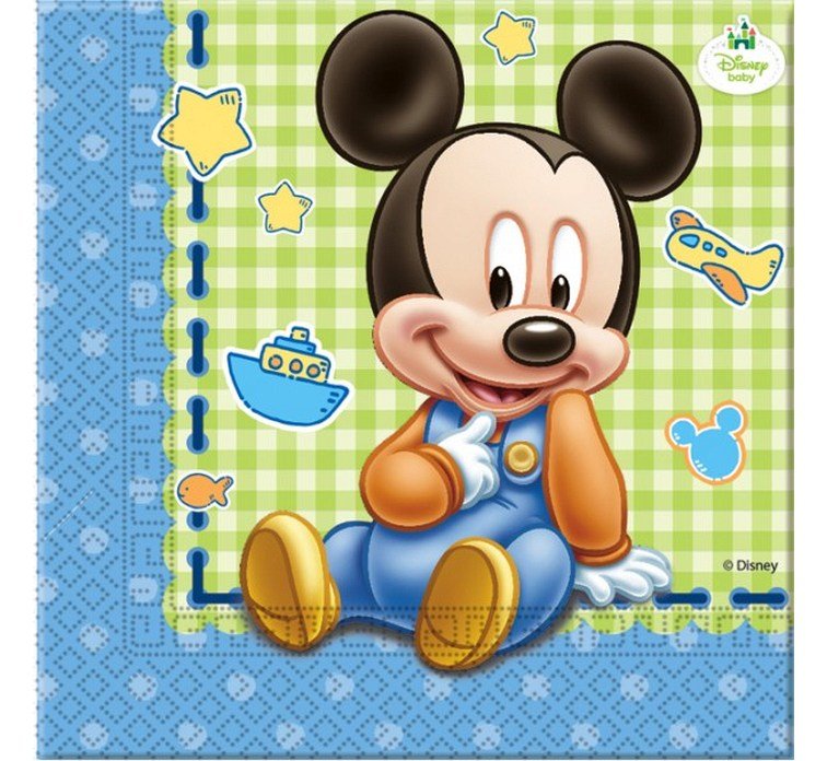 Paper napkins Baby Mickey, 33x33 cm, 20 pcs PROCOS
