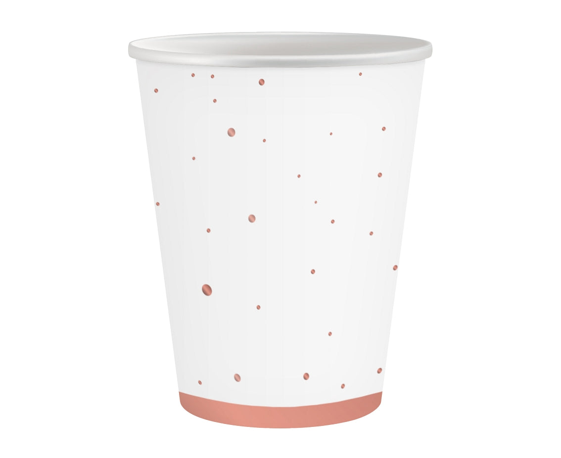 Vasos de papel "Celebrate" (oro rosa), 250 ml, 6 uds.