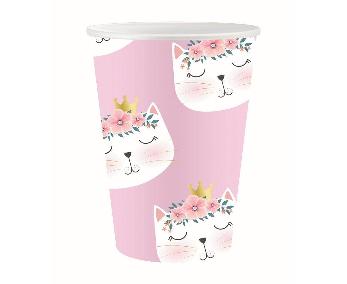 Paper cups Cat with crown, 250 ml, 6 pcs Godan