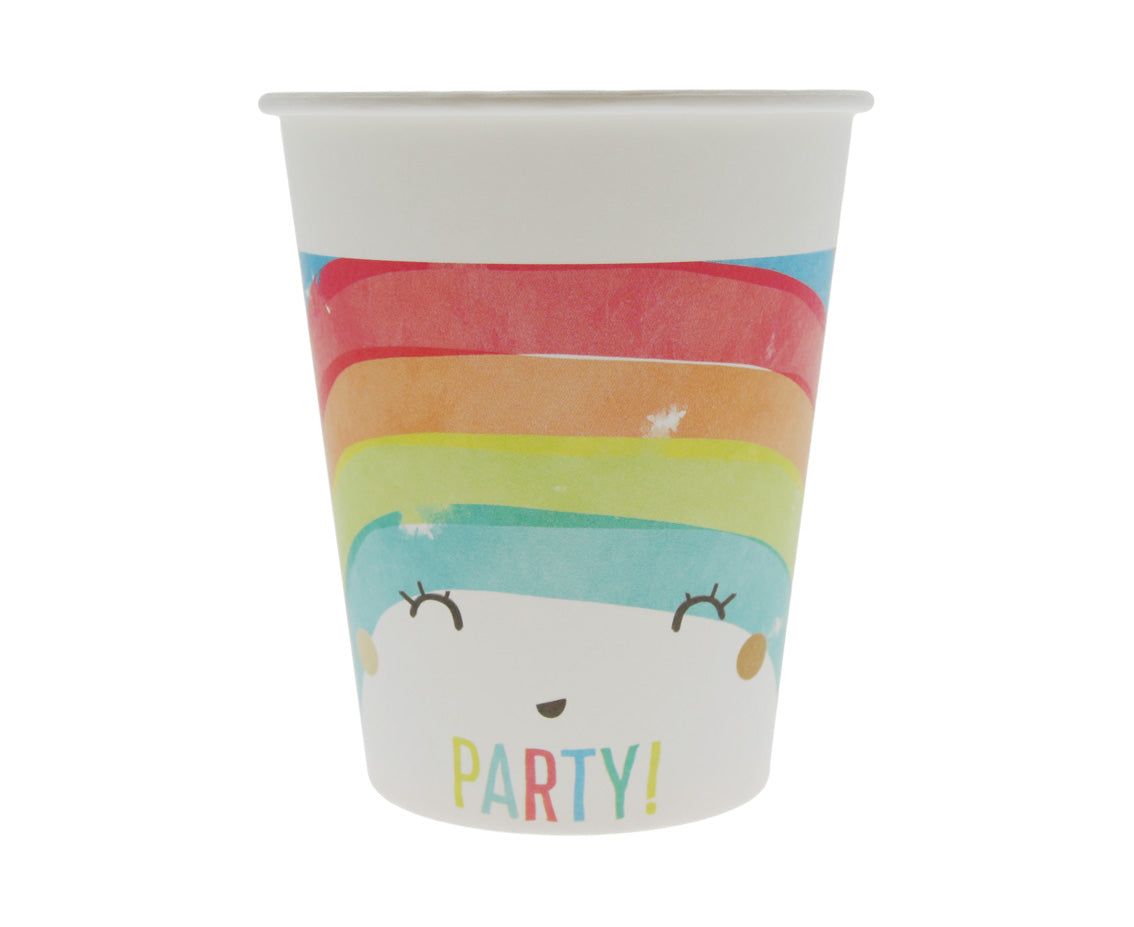 Vasos de papel "Rainbow Party", 200 ml, 8 uds.
