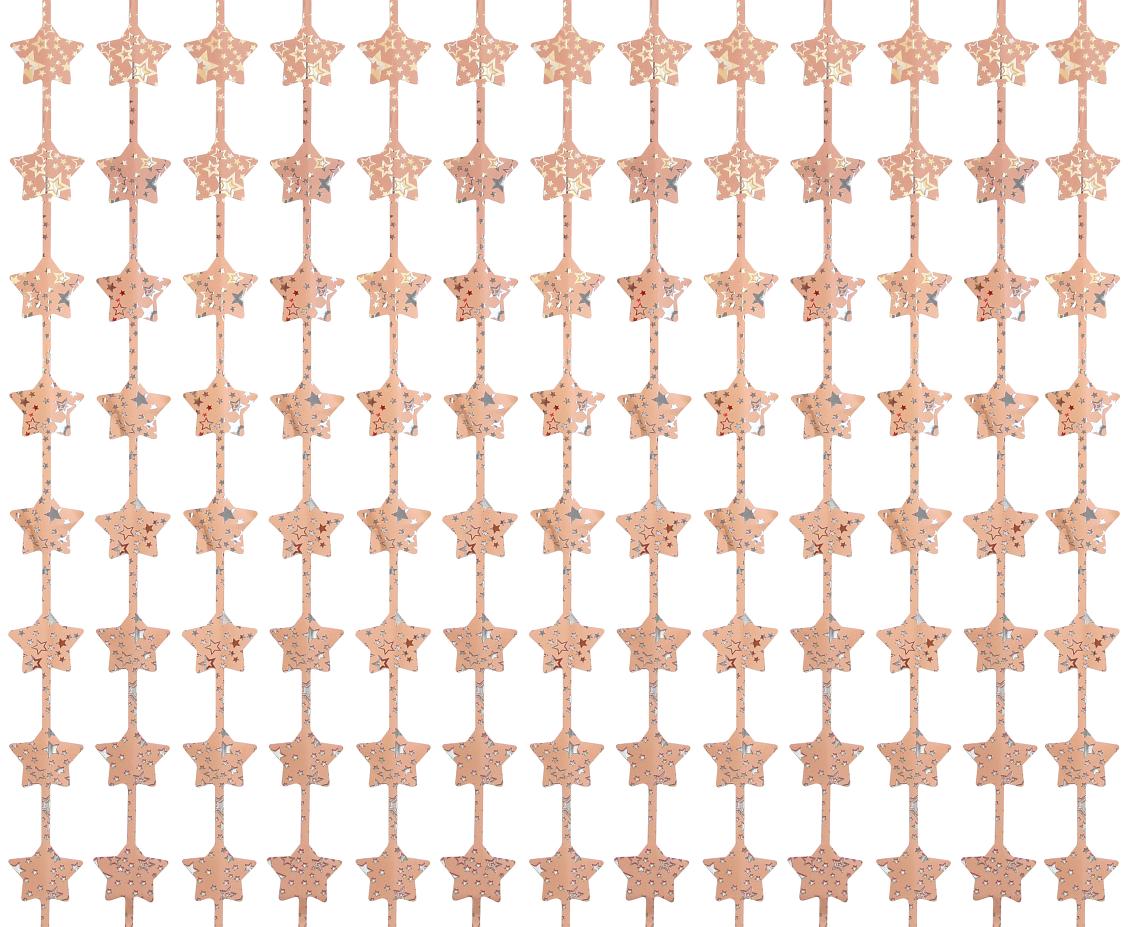 Party curtain Stars with print, light pink, 100 x 200 cm Godan