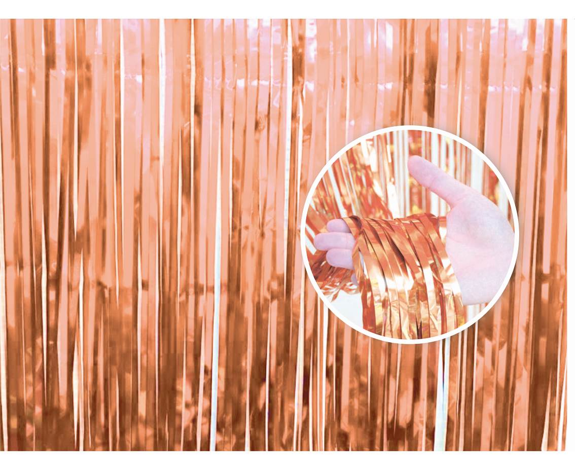 Party curtain, rose gold, 90x240 cm