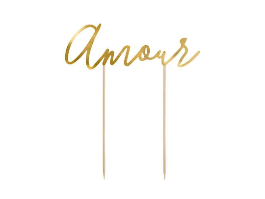 Cake topper Amour, gold, 22.5cm, 1 pcs