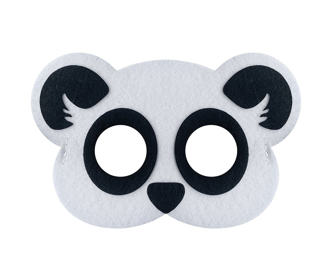 Máscara de feltro - Panda, tamanho 19 x 12 cm