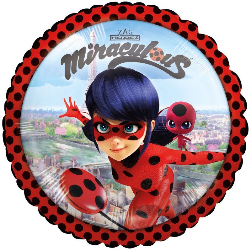 Foil Balloon Miraculous/Ladybug, Round 18" / 46 cm