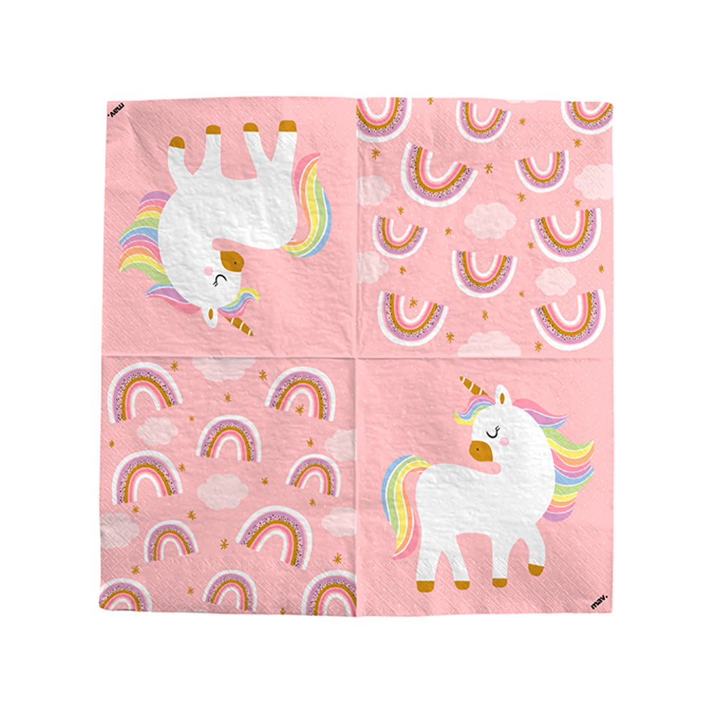 Guardanapos de papel Magical Day, Unicórnio, 33x33 cm, 20 unidades