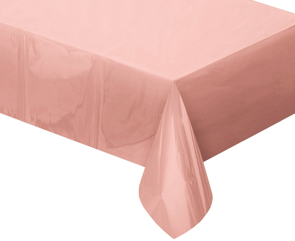 Table cover metallic rose gold, plastic, 137x183 cm Godan