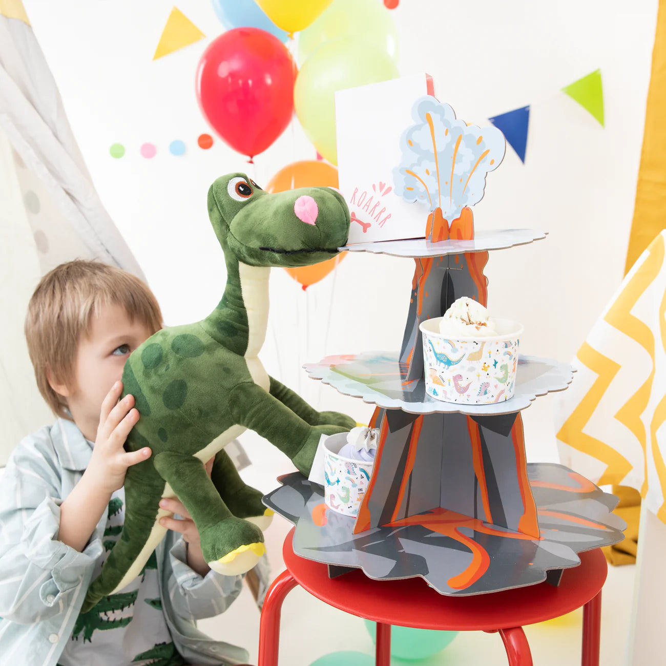 Cupcake stand Dinosaurs, cardboard, 43 x 34 cm PartyPal