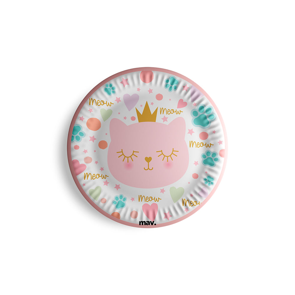 Pratos de papel Princesa Gata, 18 cm, 8 peças