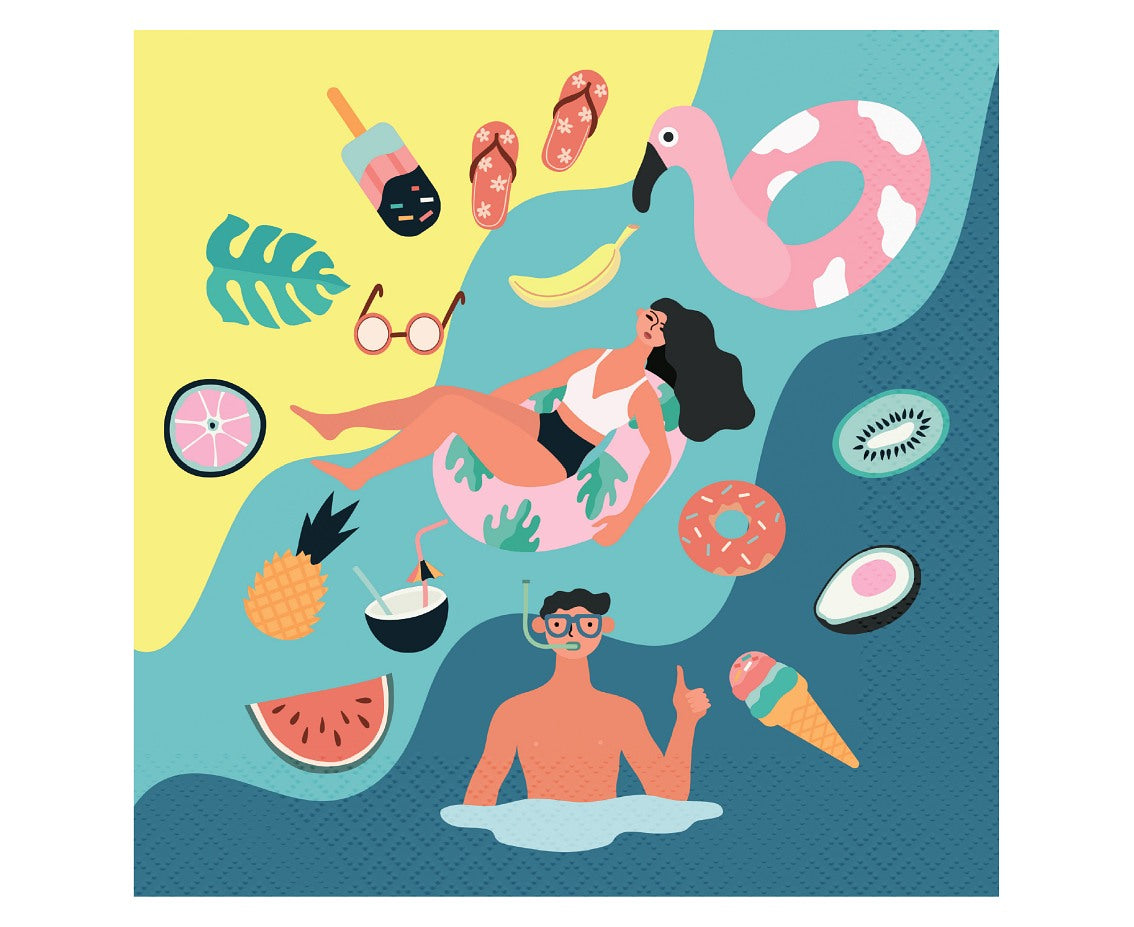 Paper napkins Summer collection - Let's Party (beach), 33x33 cm, 20 pcs Godan