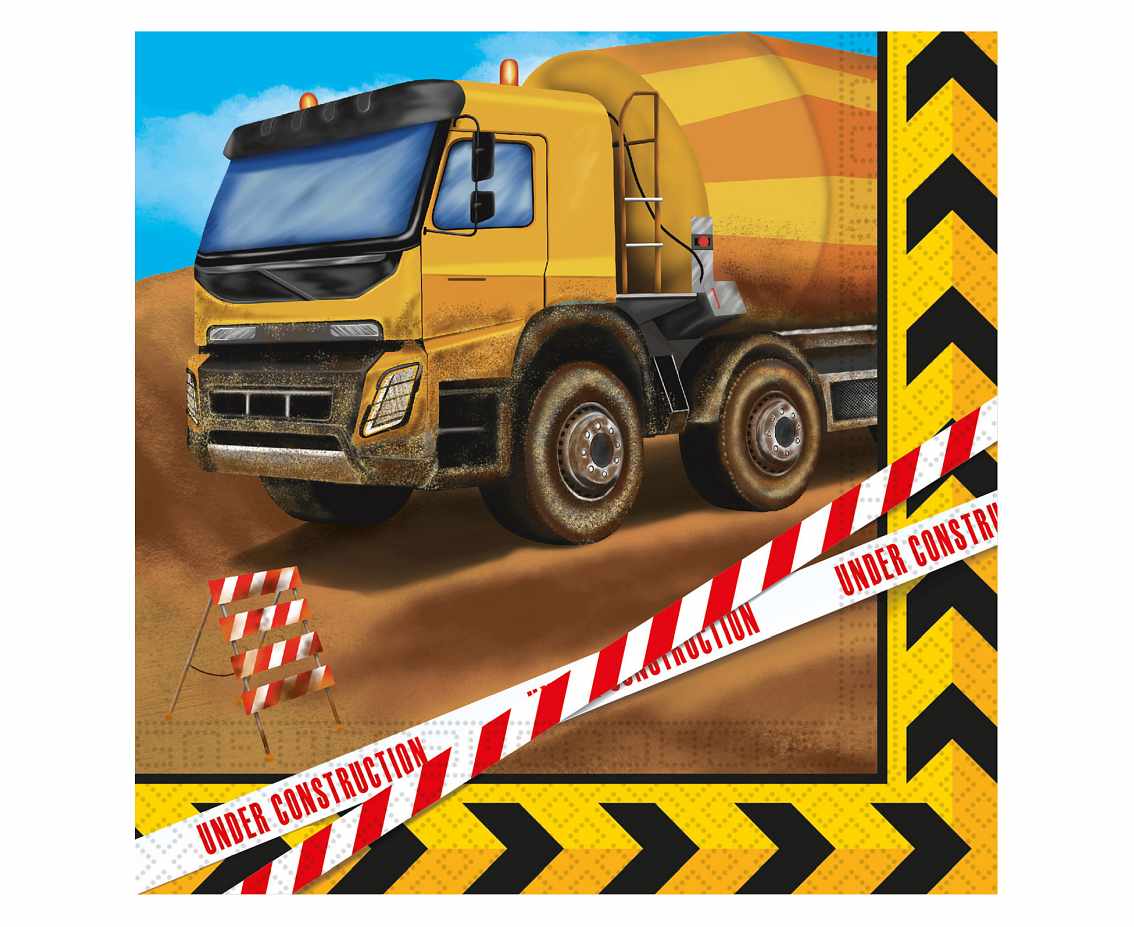 Paper napkins Construction, 33x33 cm, 20 pcs PROCOS