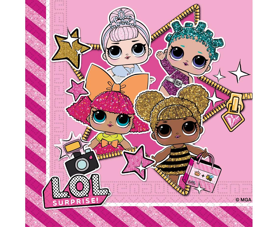 Paper napkins LOL Glitterati, 33x33 cm, 20 pcs PROCOS