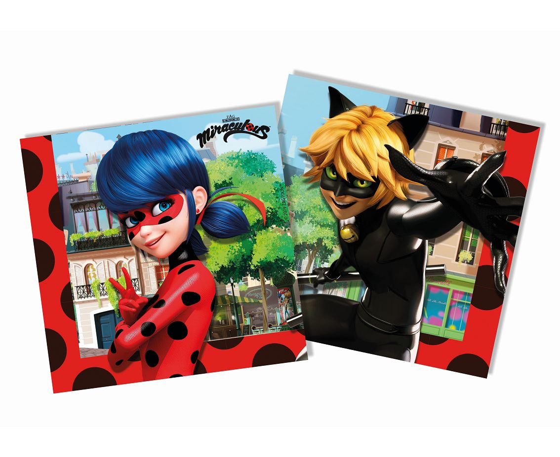 Paper napkins Miraculous Ladybug, 33x33 cm, 20 pcs PROCOS