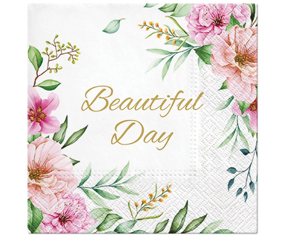 Paper napkins Beautiful Day - Flowers, 33x33 cm, 20 pcs PAW
