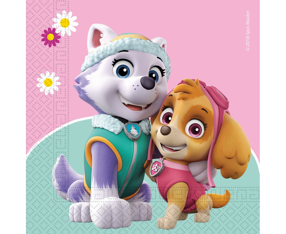 Paper napkins Paw Patrol: Skye and Everest, 33x33 cm, 20 pcs PROCOS