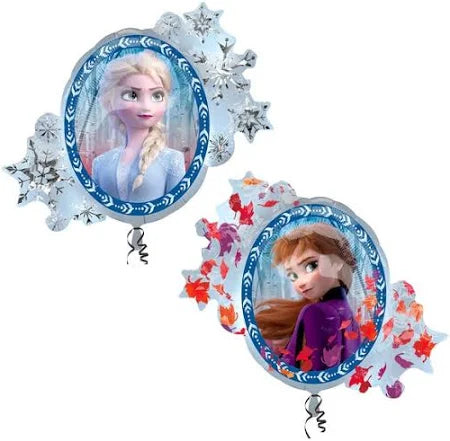 Globo de aluminio Elsa Anna Frozen, dos caras, 76 cm