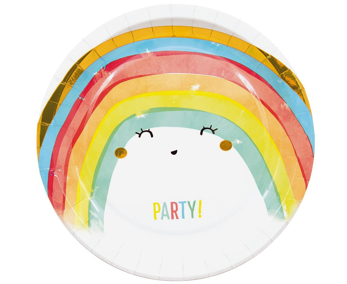 Paper plates Rainbow Party, 23 cm, 8 pcs PROCOS