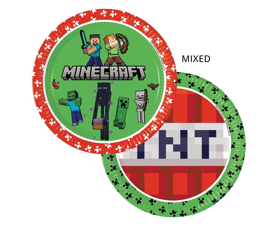 Paper plates Minecraft (mixed), 23 cm, 8 pcs. PROCOS