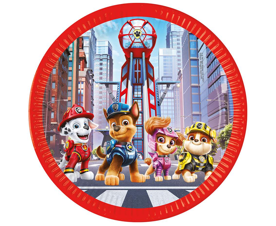Paper plates Paw Patrol: The Movie, 23cm, 8 pcs. PROCOS