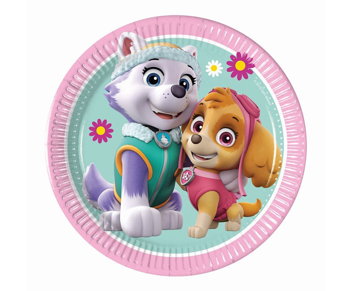 Paper plates Paw Patrol Skye & Everest, 20cm, 8 pcs PROCOS
