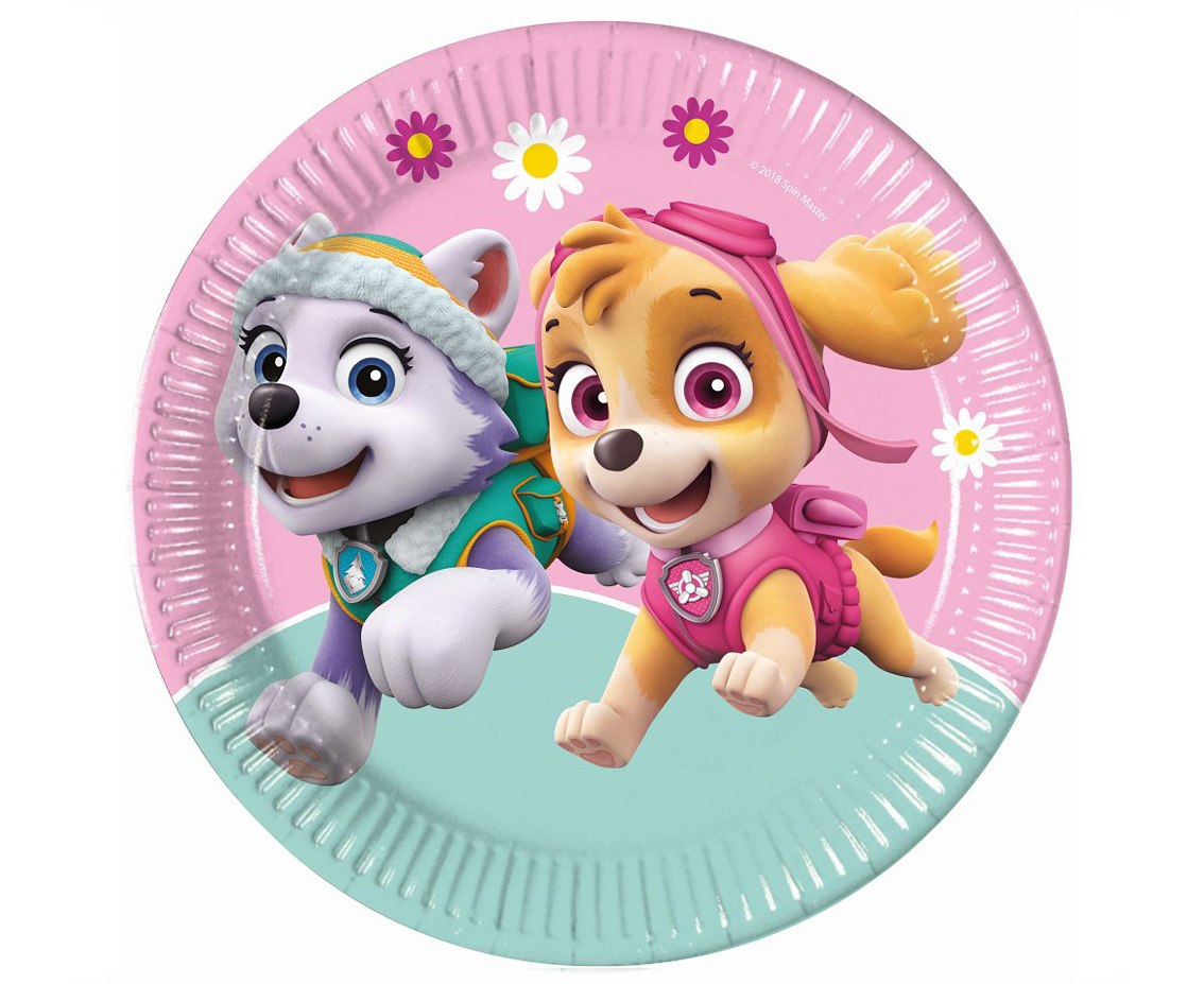 Paper plates Paw Patrol - Skye & Everest, 23 cm, 8 pcs PROCOS