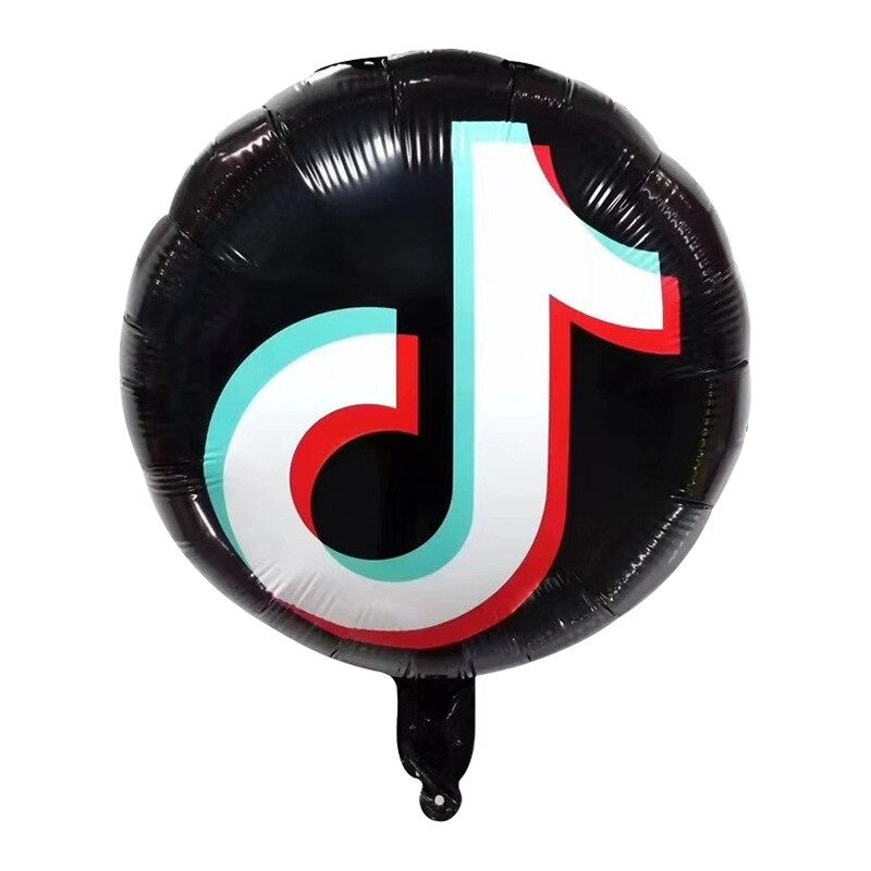 Globo de aluminio Tik Tok, redondo, 18" / 45 cm