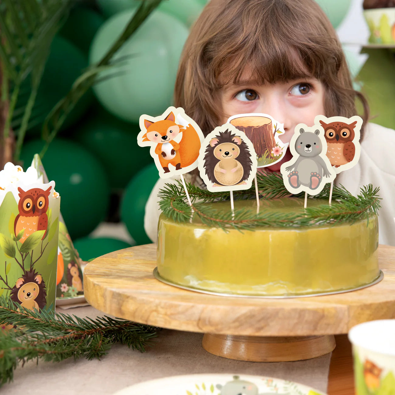Cupcake toppers Forest friends, paper, 9 pcs.