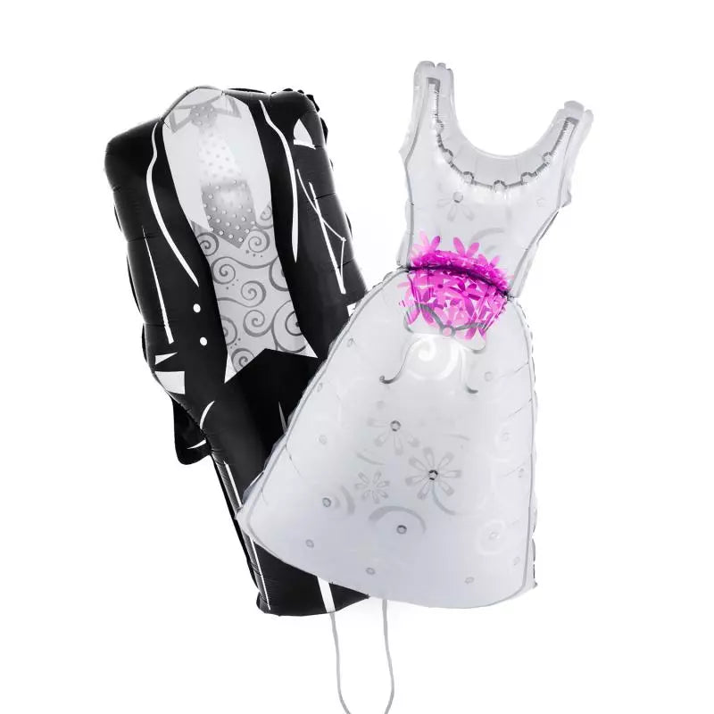 Foil Balloon Bride and Groom set, Bride 73 cm and Groom 81 cm, perfect for wedding celebrations.