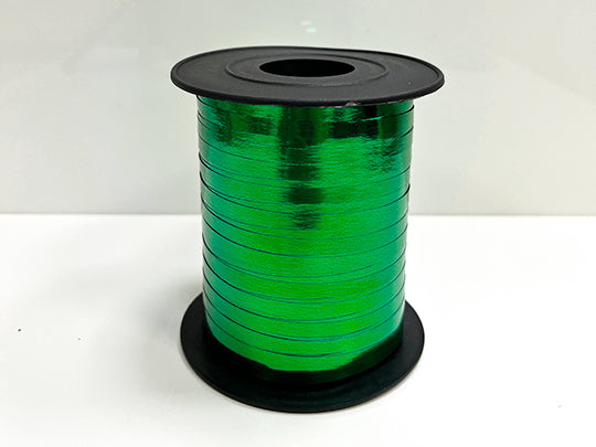 Cinta de plástico para rizar, verde metalizado, 250 m