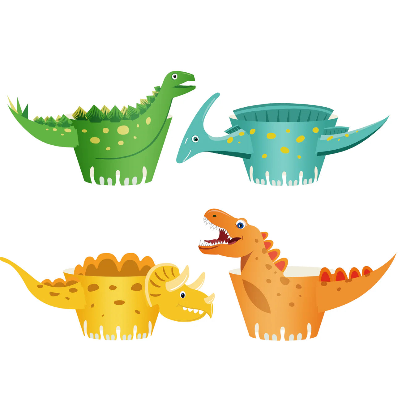 DIY muffin cups Dinosaurs, 8 pcs