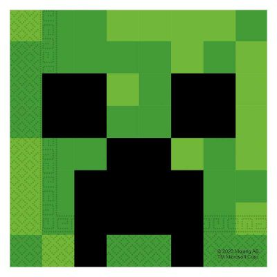 Guardanapos de papel Minecraft, 33x33 cm, 20 unidades.