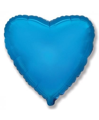 Balão de alumínio coração, azul, 18" / 48 cm