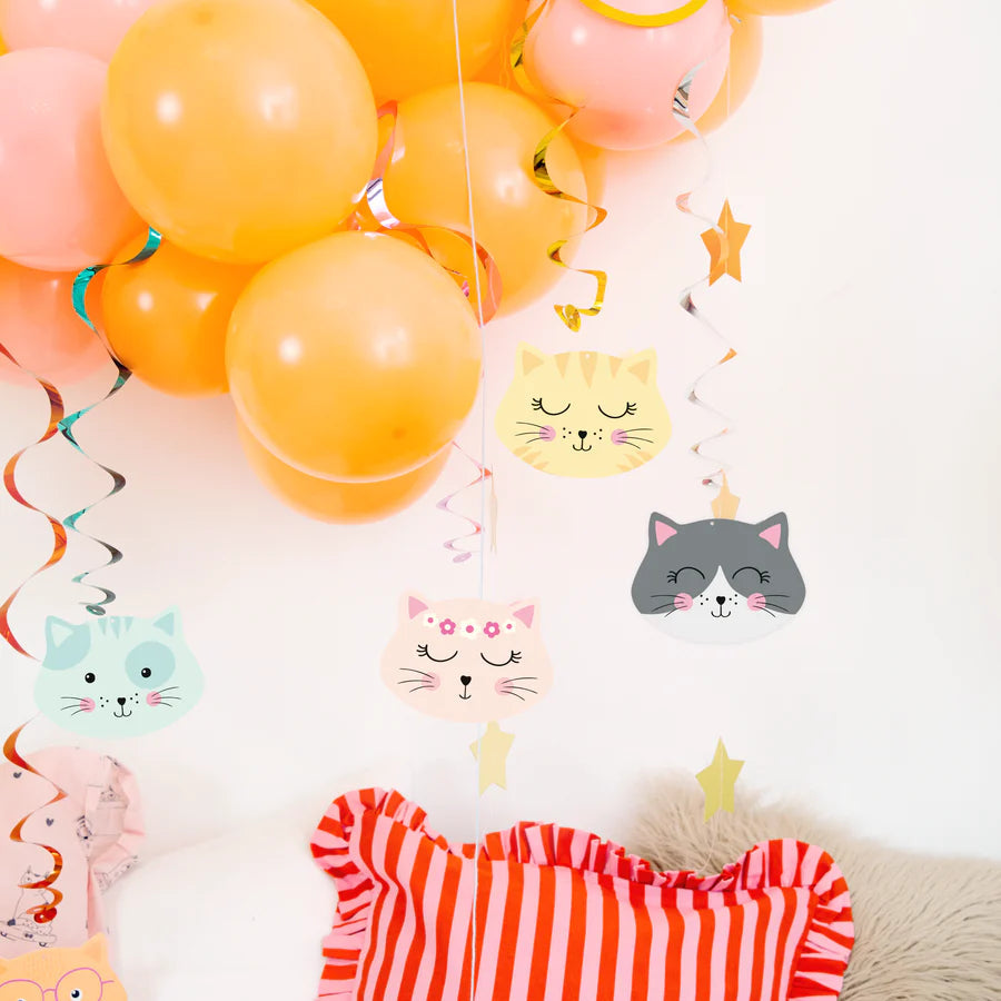 Hanging Decoration Swirls, Cats, 85 cm, 6 pcs PartyPal