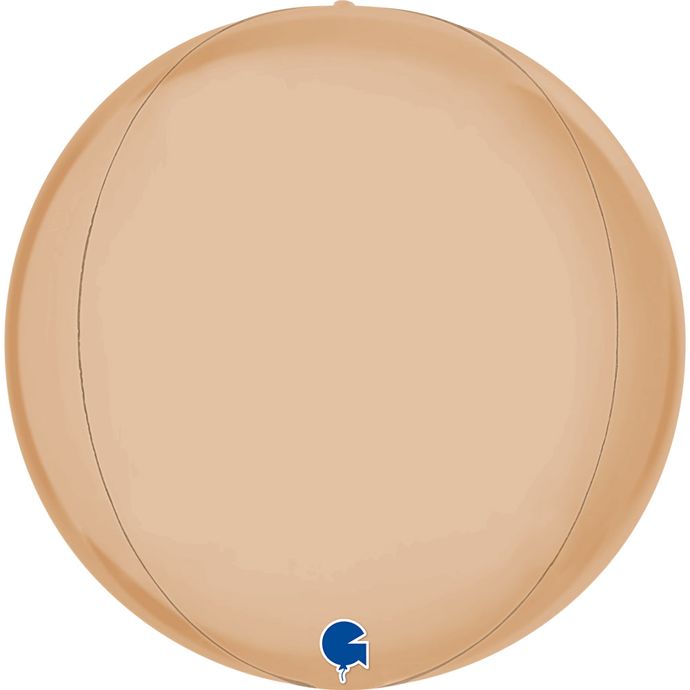 Foil Balloon ORBZ, Satin Nude, 4D, 15" / 38 cm