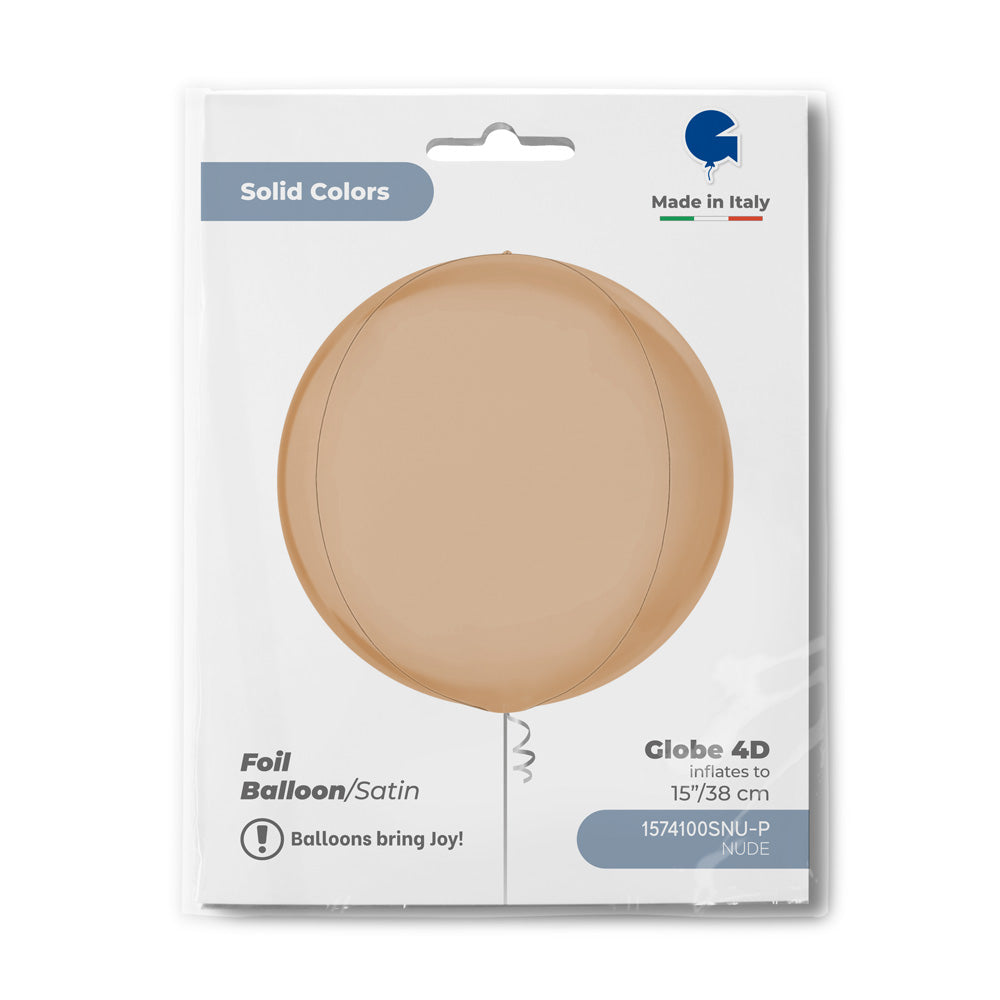 Foil Balloon ORBZ, Satin Nude, 4D, 15" / 38 cm
