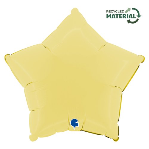 Balão de Foil Estrela, Amarelo Fosco, 18" / 46 cm