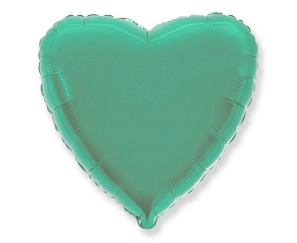 Globo de aluminio con forma de corazón, color turquesa, 48 cm