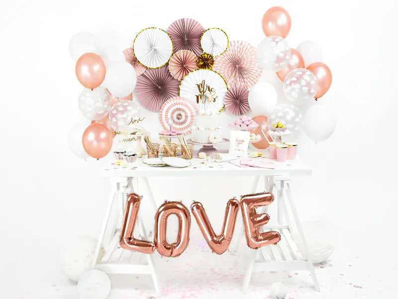 Foil Balloon Letter ''O'', 35cm, rose gold Partydeco