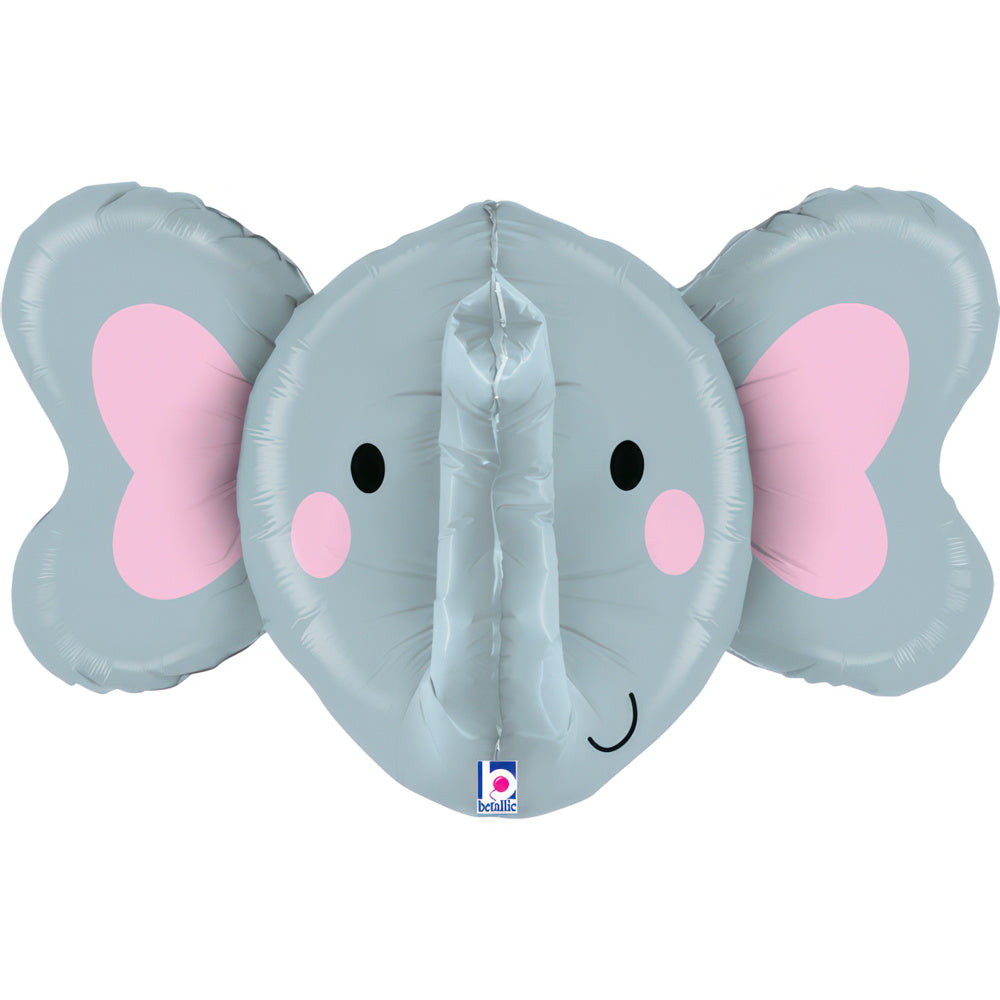Globo de aluminio con forma de cabeza de elefante, 3D, 34" / 86 cm
