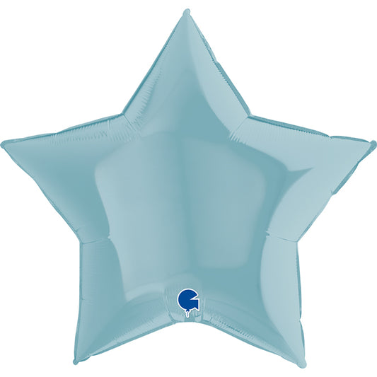 Balão de Foil Estrela, Azul Pastel, 36" / 91 cm