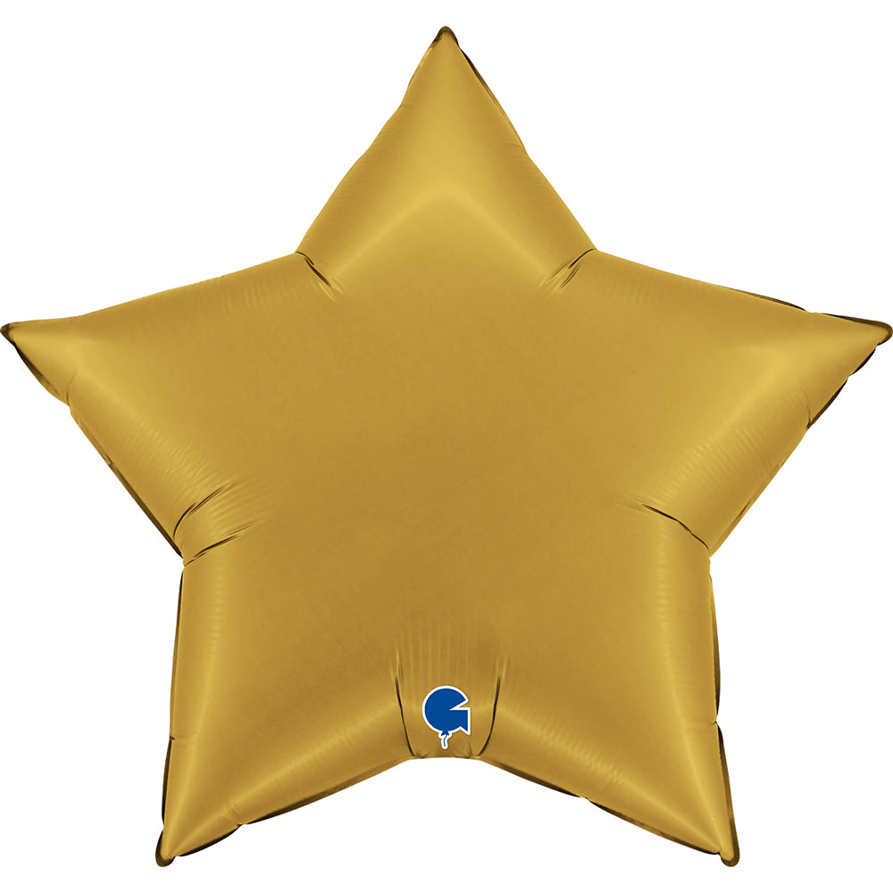 Globo de aluminio con forma de estrella, dorado satinado, 36"/91 cm