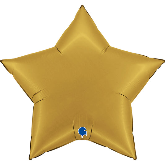 Balão de Foil Estrela, Ouro Acetinado, 36" / 91 cm